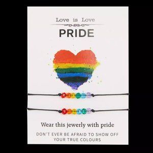 Set of two bracelets with cristal beads🏳️‍🌈